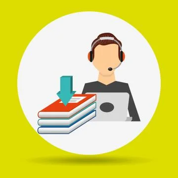 Person using an electronic book design イラスト素材