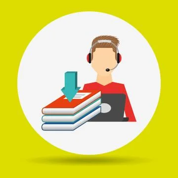 Person using an electronic book design 스톡 일러스트