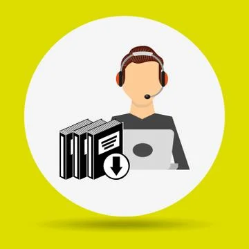 Person using an electronic book design Stock Illustration