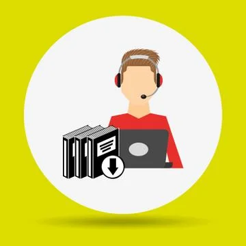 Person using an electronic book design Stock Illustration