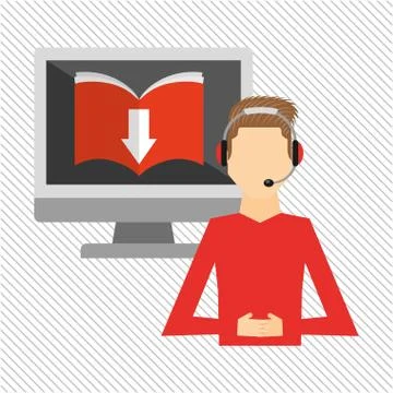 Person using an electronic book design 스톡 일러스트