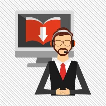 Person using an electronic book design イラスト素材