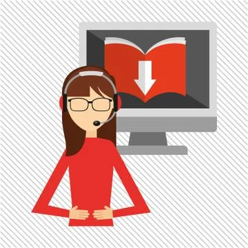 Person using an electronic book design Illustrazione stock
