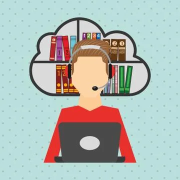 Person using an electronic book design イラスト素材