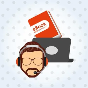Person using an electronic book design 스톡 일러스트