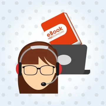 Person using an electronic book design Illustrazione stock