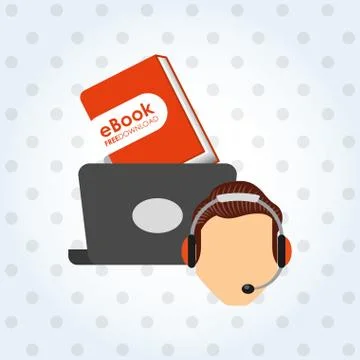 Person using an electronic book design Illustrazione stock