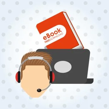 Person using an electronic book design Stock Illustration