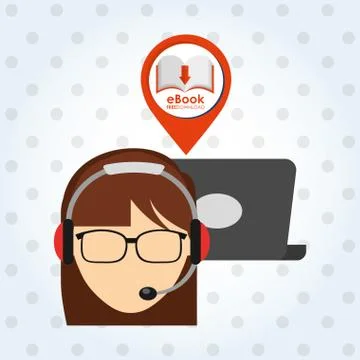 Person using an electronic book design イラスト素材