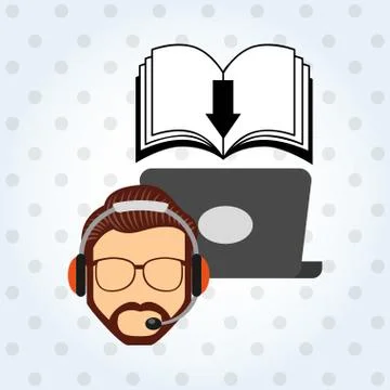 Person using an electronic book design Stock Illustration