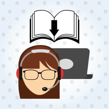 Person using an electronic book design イラスト素材
