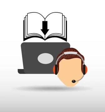 Person using an electronic book design Illustrazione stock