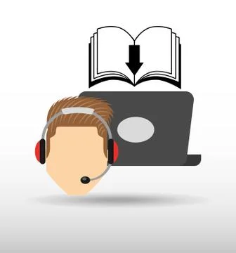 Person using an electronic book design Stock Illustration