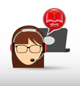 Person using an electronic book design 스톡 일러스트