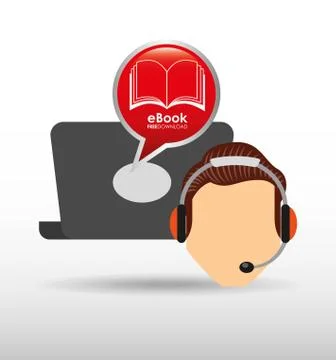 Person using an electronic book design Illustrazione stock