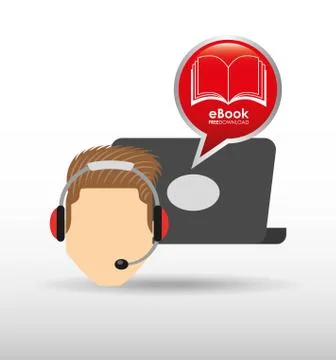 Person using an electronic book design 스톡 일러스트