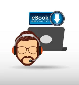 Person using an electronic book design Stock Illustration