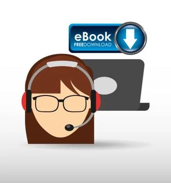 Person using an electronic book design Stock Illustration