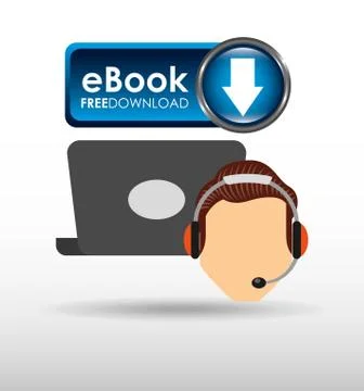 Person using an electronic book design Illustrazione stock