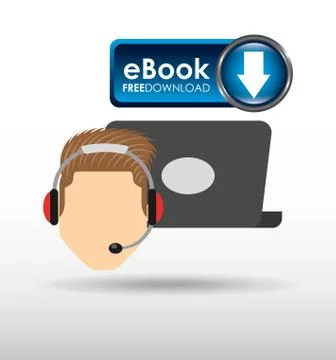 Person using an electronic book design Illustrazione stock
