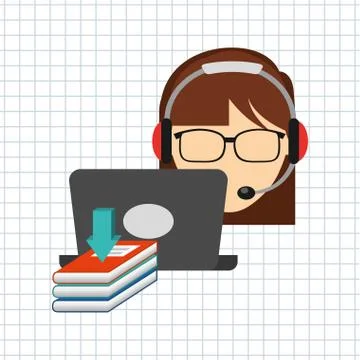 Person using an electronic book design Stock Illustration