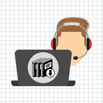 Person using an electronic book design Stock Illustration