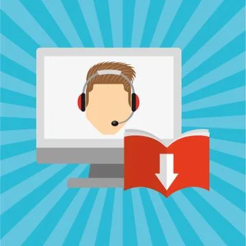 Person using an electronic book design イラスト素材