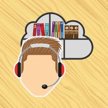 Person using an electronic book design Illustrazione stock