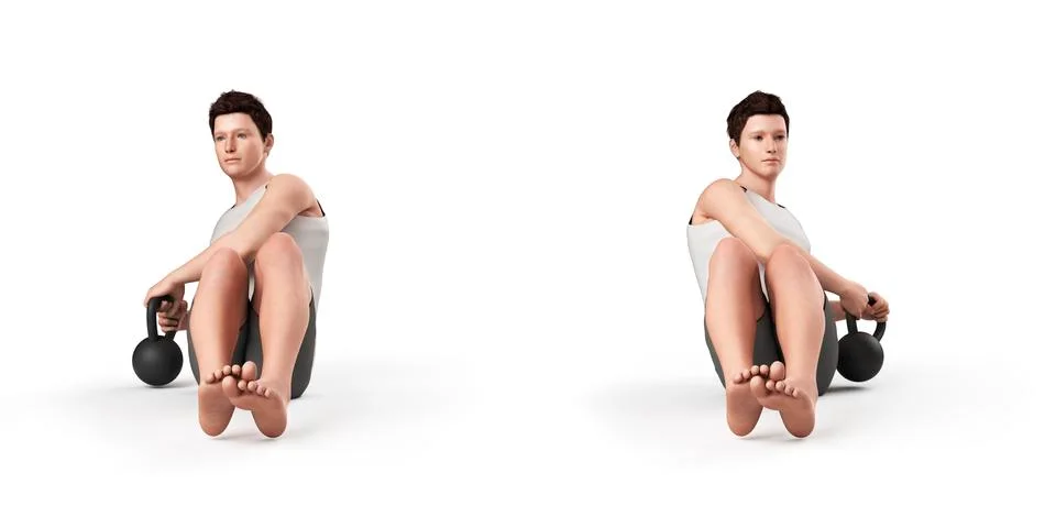 Person using kettlebell, illustration Stock Illustration