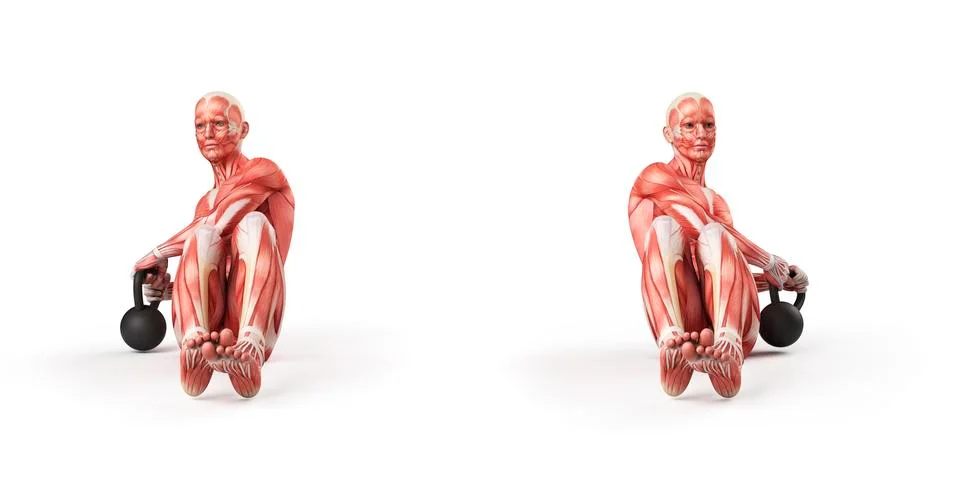 Person using kettlebell, illustration Stock Illustration