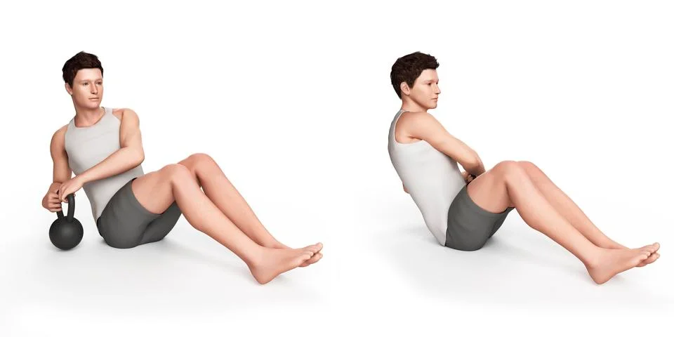 Person using kettlebell, illustration Stock Illustration