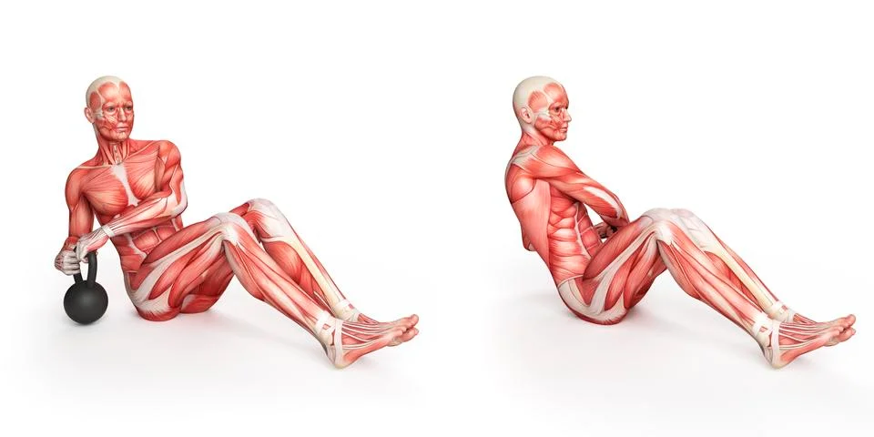 Person using kettlebell, illustration Stock Illustration