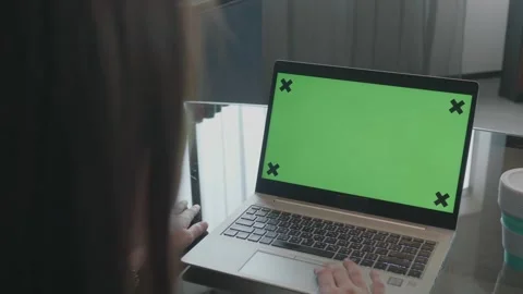 Person Using Laptop with Blank Screen for Editing Purpose Stock Footage 315976541