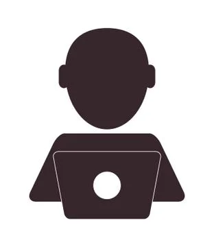 Person using laptop icon Stock Illustration