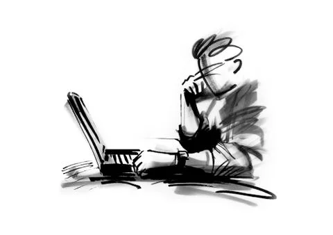 Person using laptop 스톡 일러스트
