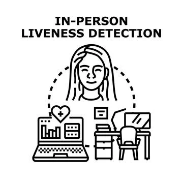 Person using liveness detection for identity verification online Stock Illustration