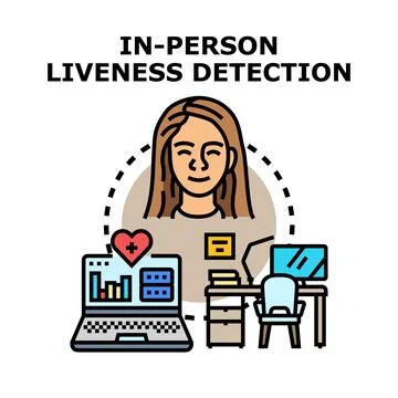 Person using liveness detection for identity verification online Stock Illustration