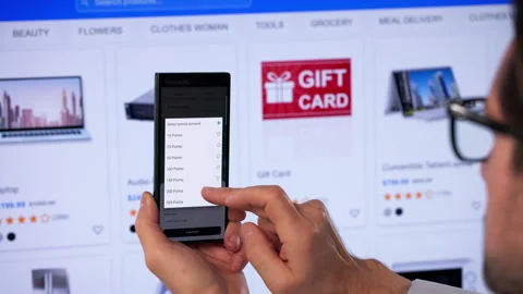 Person Using A Loyalty App On Phone Stock Footage 334537107