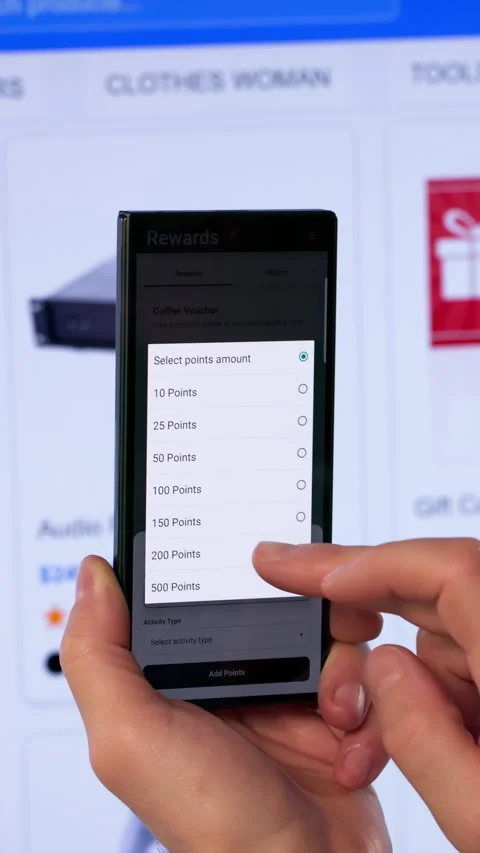 Person Using A Loyalty App On Phone Stock Footage 334538328