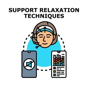 Person using modern technology for relaxation techniques Illustrazione stock