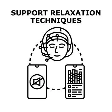 Person using modern technology for relaxation techniques Stock-Illustration