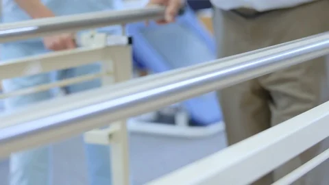 Person using parallel walking bars Video stock 105257412