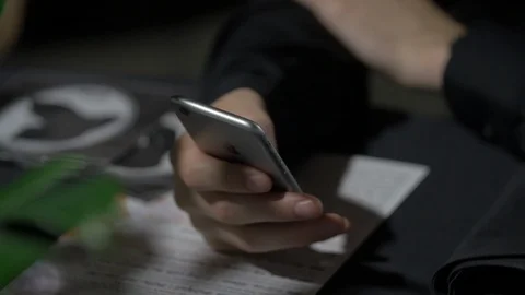 Person Using Phone Video stock 104060570