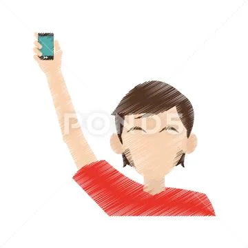 Person using phone icon image Stock Illustration ~ #74861476