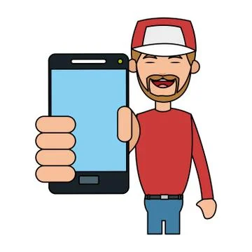 Person using phone icon image Stockillustratie