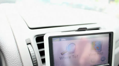 Person using portable GPS Stock Footage 25348208