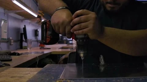 Person Using Power Drill Stock Footage 201964788