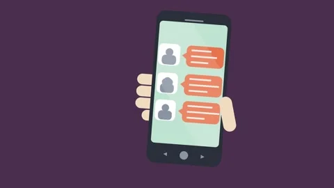Person using smart phone for chatting via text. Vídeos de archivo 343124094