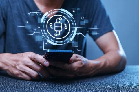 Person Using Smartphone with AI Technology and Digital Interface Stock Photos