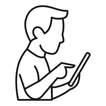 Person using smartphone for online mobile communication Illustrazione stock